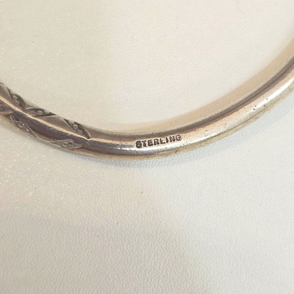 Sterling Silver Ram Head Solid Bypass Cuff Bangle… - image 5